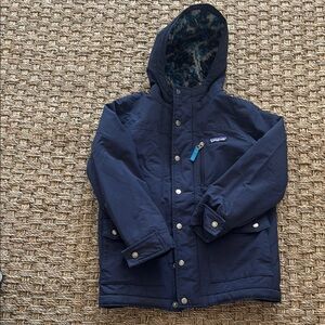 Patagonia mid weight Blue coat with Hood Weather-Resistant fleece lined